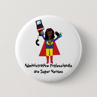Administrative Beruflich Super Hero (African Am Button