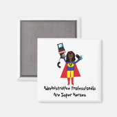 Administrative Beruflich Super Hero (African Am Magnet (Vorderseite/Rückseite)