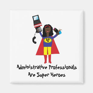 Administrative Beruflich Super Hero (African Am Magnet