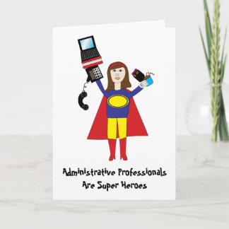 Administrative Beruflich Super Hero (Brünett) Karte