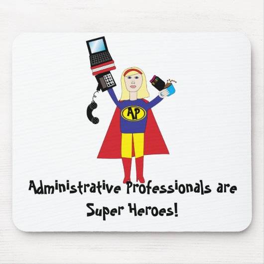 Administrative Beruflich Super Hero Mousepad (Vorne)