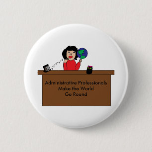Administrative Beruflich World (Dunkle Haare) Button