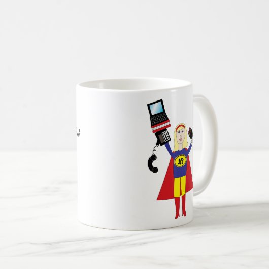 Administrative Berufliche Super Hero-Tasse Kaffeetasse (VorderseiteRechts)