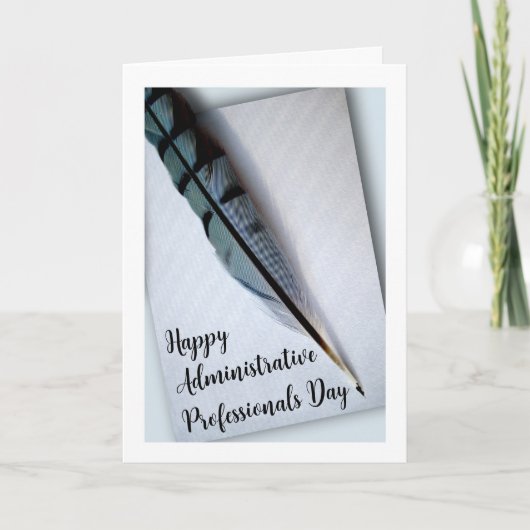 Administrative Professionals Day Blue Jay Feather Dankeskarte (Vorderseite)