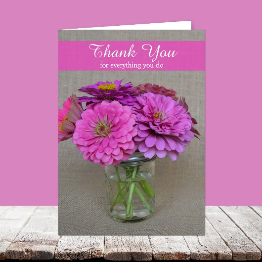 Administrative Professionals Day Card Zinnias Dankeskarte