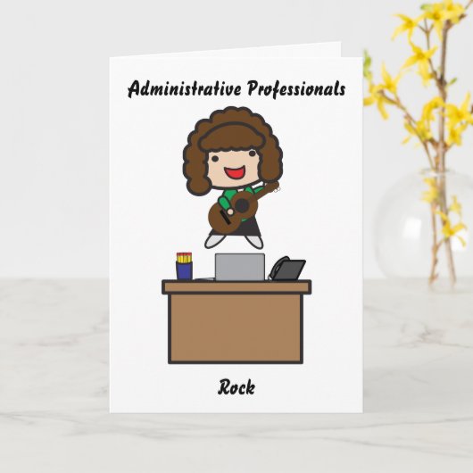 Administrative Professionals Rock Brünett Funny Karte (Gelbe Blume)