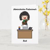 Administrative Professionals Rock dunkles Haar Fun Karte (Gelbe Blume)