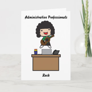 Administrative Professionals Rock dunkles Haar Fun Karte