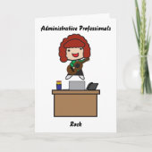Administrative Professionals Rock (rote Haare) Fun Karte (Vorderseite)