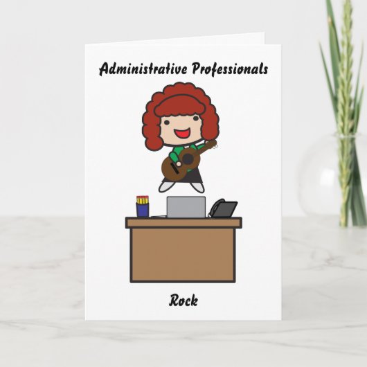 Administrative Professionals Rock (rote Haare) Fun Karte (Vorderseite)