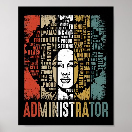 Administrator Afro American Black History Poster (Vorne)