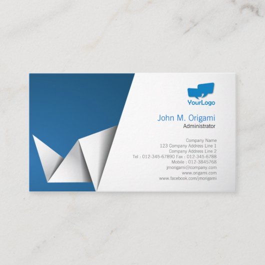 Administrator Business Card Origami Falten Visitenkarte (Vorderseite)