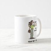 Administrator Cartoon Frau Kaffeetasse (VorderseiteRechts)