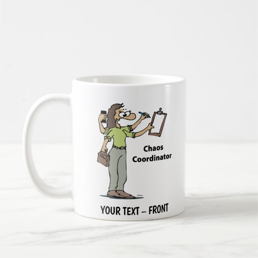 Administrator Cartoon Frau Kaffeetasse (Links)