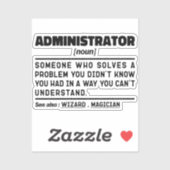 Administrator Noun Definition Management Funny Aufkleber (Blatt)