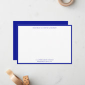 Admiral Blue Classic Border Flat Note Card Mitteilungskarte (Vorderseite/Rückseite Beispiel)