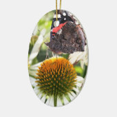 Admiral Butterfly auf Blume Keramikornament (Links)