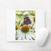 Admiral Butterfly auf Blume Mousepad (Mit Mouse)