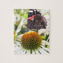 Admiral Butterfly auf Blume Puzzle
