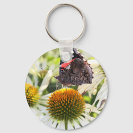 Admiral Butterfly auf Blume Schlüsselanhänger