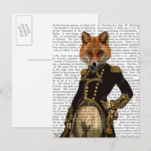 Admiral Fox Full Postkarte (Vorne/Hinten)