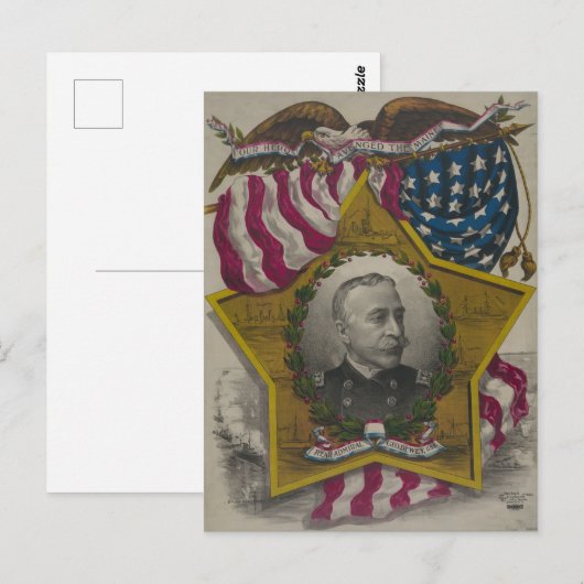 Admiral George Dewey Postkarte (Vorne/Hinten)