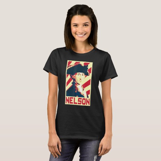 Admiral Horatio Nelson Britische Flaggenpropaganda T-Shirt (Vorne ganz)