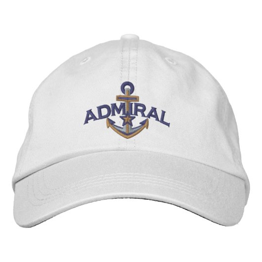Admiral Nautical Star Anchor Embroidery Bestickte Baseballkappe (Vorderseite)