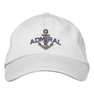 Admiral Nautical Stern Anker Stickerei Bestickte Baseballkappe