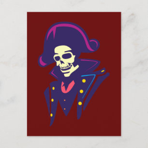Admiral Skull Schädel Totenkopf Postkarte