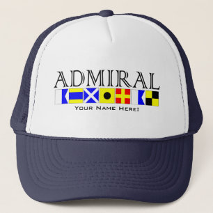 Admiral Titel in Nautical Signal Flags Ihr Name Truckerkappe