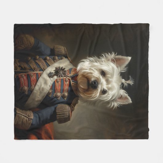 Admiral West Highland Terrier Fleecedecke (Vorderseite (Horizontal))