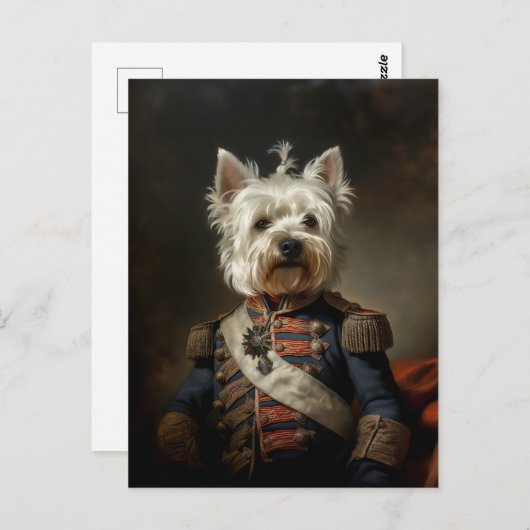 Admiral West Highland Terrier Postkarte (Vorne/Hinten)