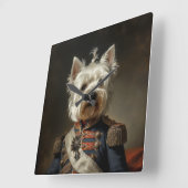 Admiral West Highland Terrier Quadratische Wanduhr (Winkel)