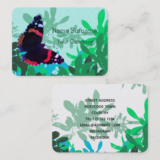 Admiralschmetterling Visitenkarte (Vorne/Hinten)