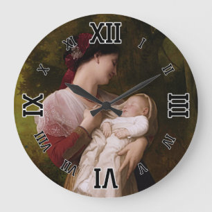 Admiration von Mutter durch William Adolphe Bougue Große Wanduhr