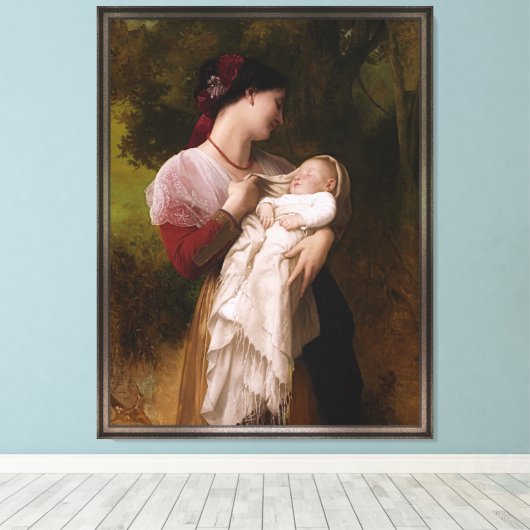 Admiration von Mutter durch William Adolphe Bougue Leinwanddruck (Insitu (Holzboden))