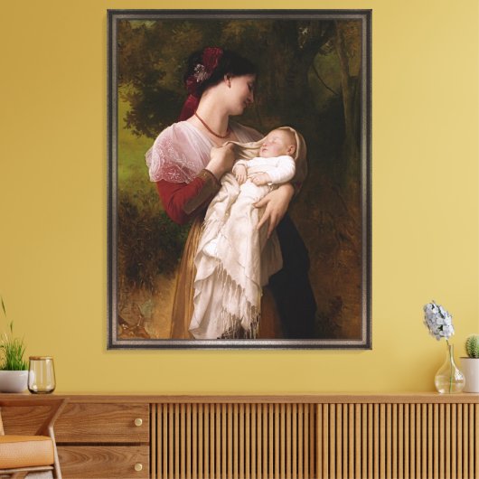 Admiration von Mutter durch William Adolphe Bougue Leinwanddruck (Insitu (Wohnzimmer))