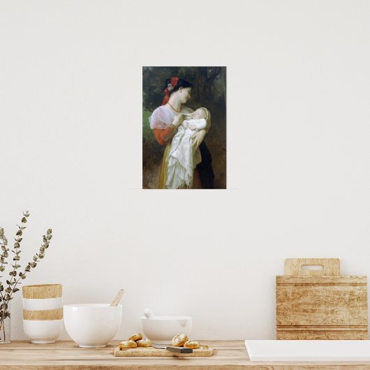 Admiration von Mutter durch William Adolphe Bougue Poster (Küche)