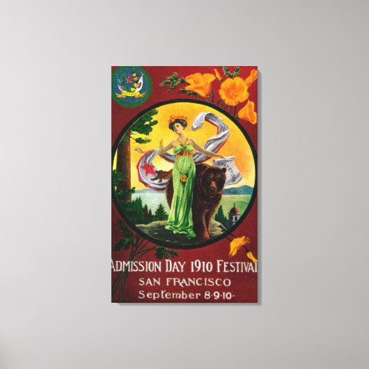 Admission Day Advertising, Staat Festival 2 Leinwanddruck (Vorderseite)