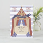 Admit ONE Circus Birthday Invitation Einladung (Stehend Vorderseite)