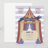 Admit ONE Circus Birthday Invitation Einladung (Vorne/Hinten)