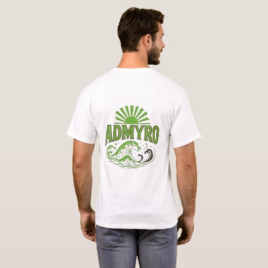 Admyro Waves Men's T - Shirt - Logofront & Back De (Schwarz voll)