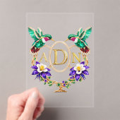 ADN Hummingbird Any Letters Custom Wedding Acryleinladungen (Insitu (Handheld))