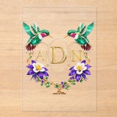 ADN Hummingbird Any Letters Custom Wedding Acryleinladungen (Vorderseite)