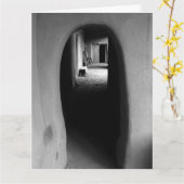 Adobe Doorway Architecture Black & White Foto Karte (Gelbe Blume)