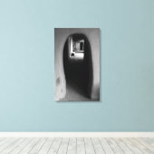 Adobe Doorway Architecture Black & White Foto Leinwanddruck (Insitu (Holzboden))
