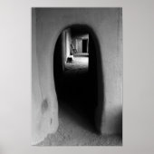 Adobe Doorway Architecture Black & White Foto Poster (Vorne)