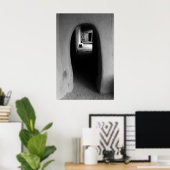 Adobe Doorway Architecture Black & White Foto Poster (Heimbüro)