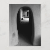 Adobe Doorway Architecture Black & White Foto Postkarte (Vorderseite)